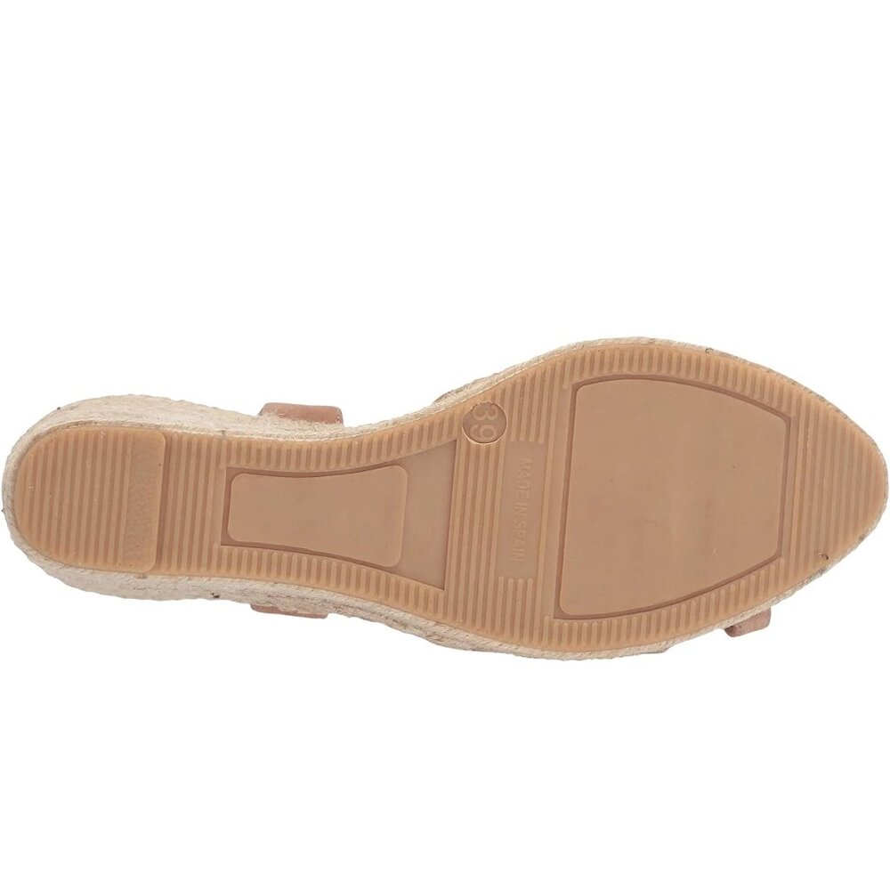 NEW Eric Michael Women Lindsey Taupe Suede Platform Wedge Adjustable Sandal - Picture 3 of 3